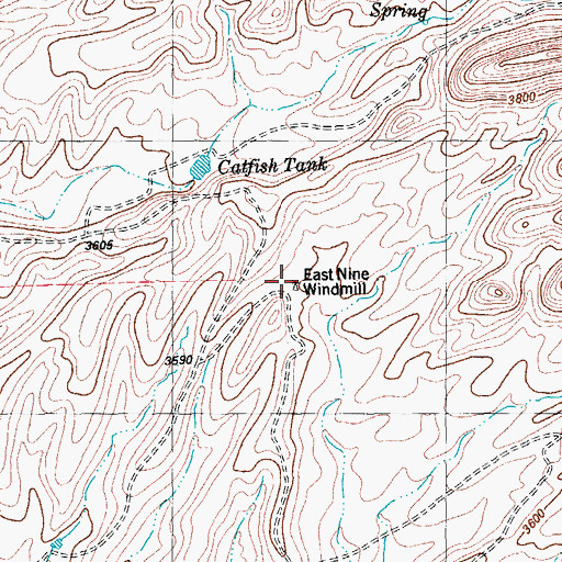 Topographic Map of East Nine Windmill, TX