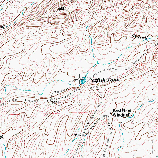 Topographic Map of Catfish Tank, TX