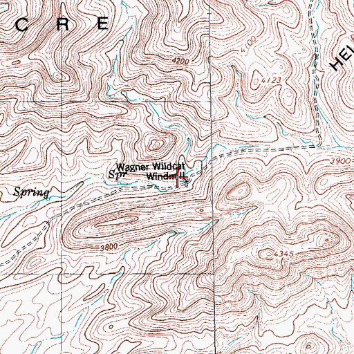 Topographic Map of Wagner Wildcat Windmill, TX
