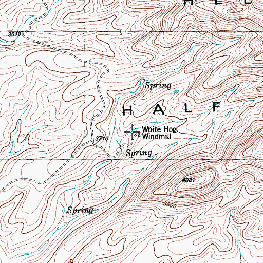 Topographic Map of White Hog Windmill, TX