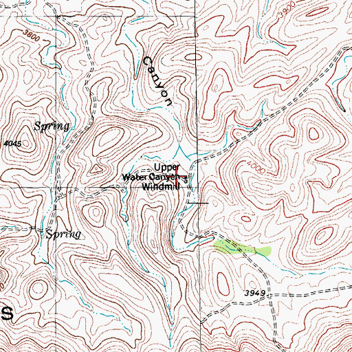 Topographic Map of Upper Water Canyon Windmill, TX