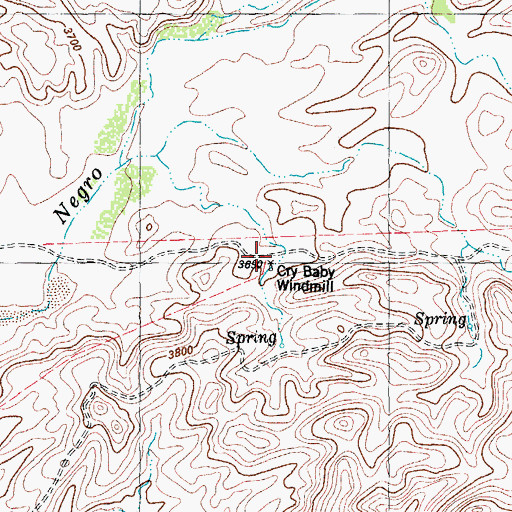 Topographic Map of Cry Baby Windmill, TX