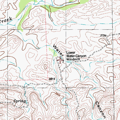 Topographic Map of Lower Water Canyon Windmill, TX
