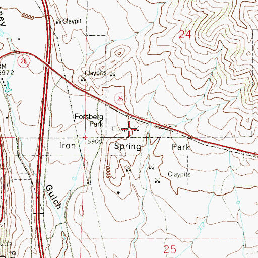 Topographic Map of Forsberg Park, CO