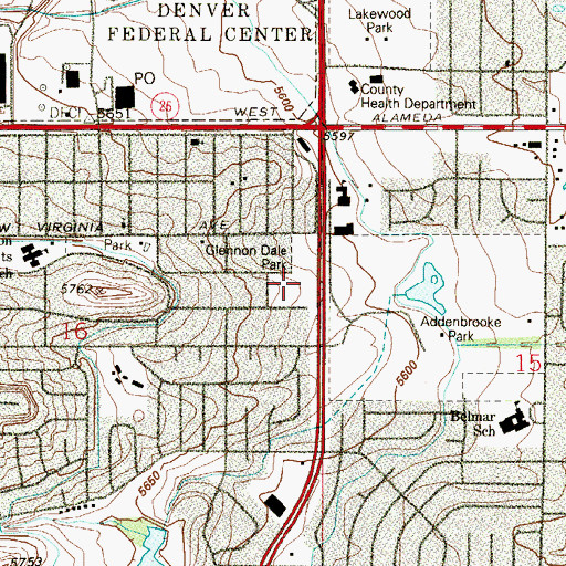 Topographic Map of Glennon Dale Park, CO