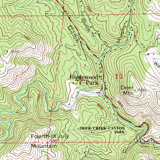 Topographic Map of Homewood Park, CO