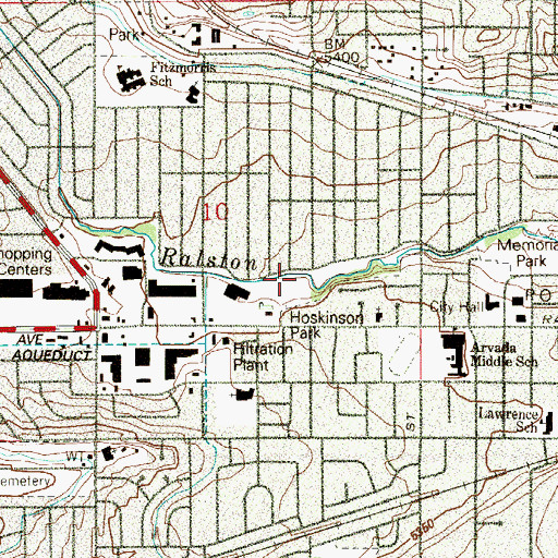 Topographic Map of Hoskinson Park, CO