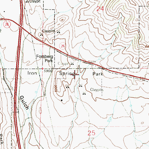 Topographic Map of Iron Spring Park, CO