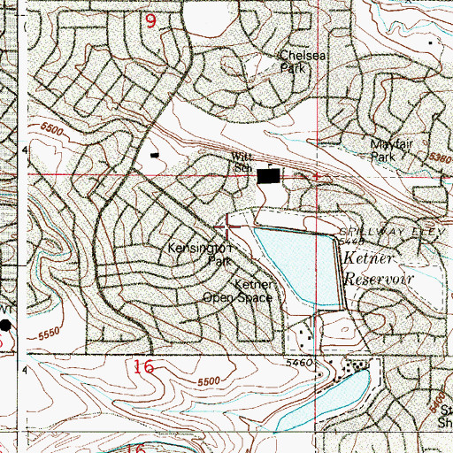 Topographic Map of Kensington Park, CO