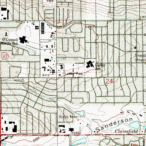Topographic Map of Lasley Park, CO