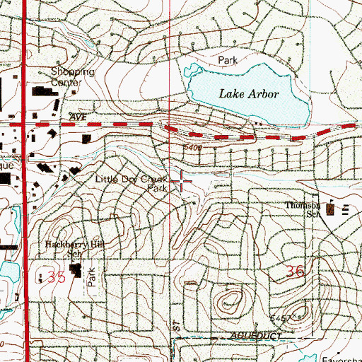 Topographic Map of Little Dry Creek Park, CO