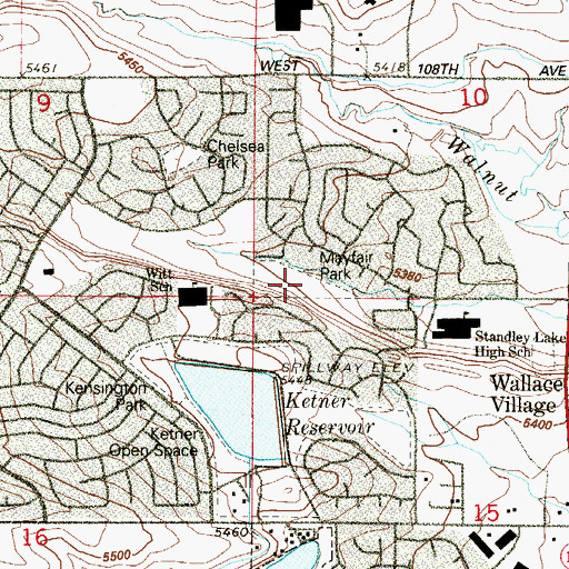 Topographic Map of Mayfair Park, CO