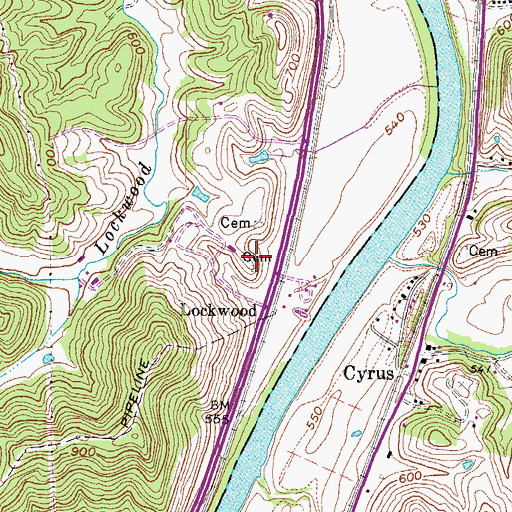 Topographic Map of Lockwood Cemetery, KY