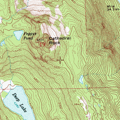 Topographic Map of Cathedral Pass, WA