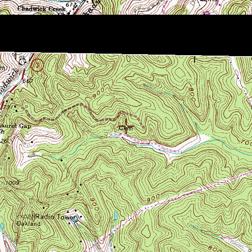 Topographic Map of Brown Cemetery, KY