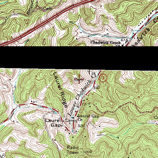 Topographic Map of Howe Cemetery, KY