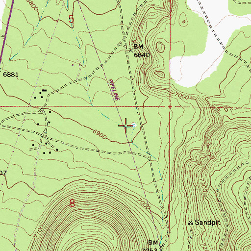 Topographic Map of Sawmill Tank, AZ