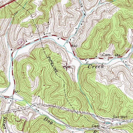 Topographic Map of Bently Cemetery, KY