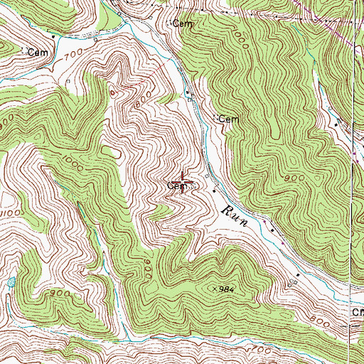 Topographic Map of Arthur Cemetery, KY