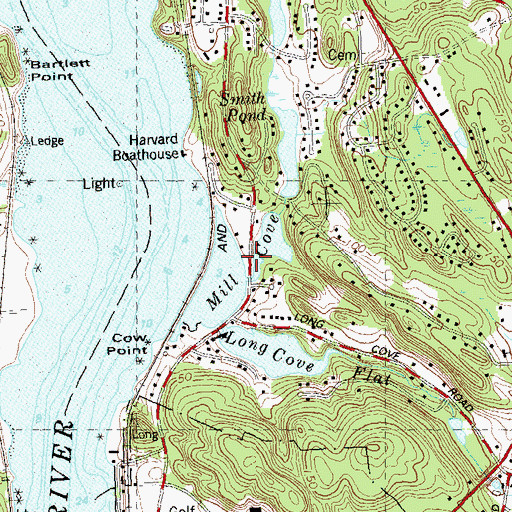 Topographic Map of Mill Cove, CT
