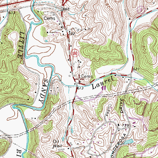 Topographic Map of Prichard Cemetery, KY