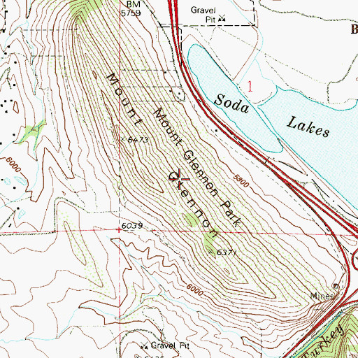 Topographic Map of Mount Glennon Park, CO