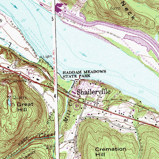 Topographic Map of Mill Creek, CT