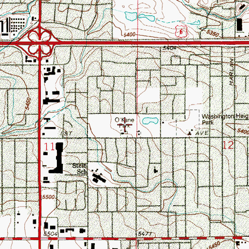 Topographic Map of O'Kane Park, CO