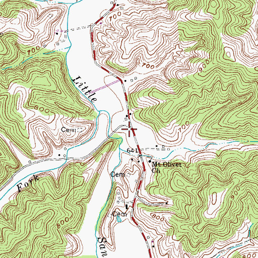 Topographic Map of Hazeldale School, KY