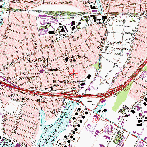Topographic Map of Mill Hill, CT