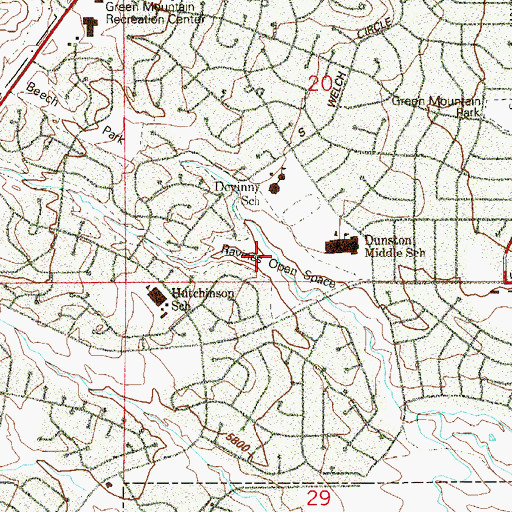 Topographic Map of Ravines Open Space, CO
