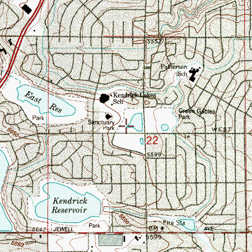 Topographic Map of Sanctuary Park, CO