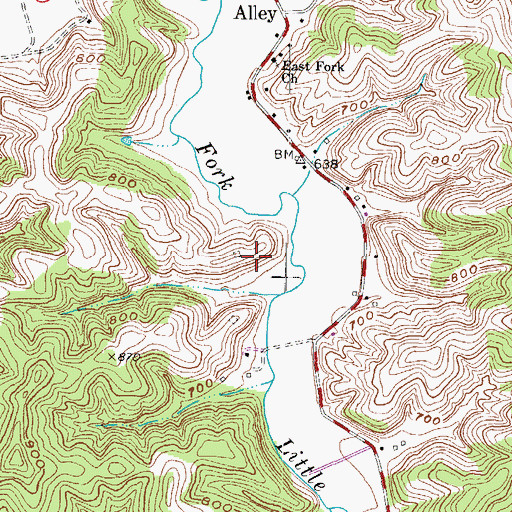 Topographic Map of Hogan Cemetery, KY