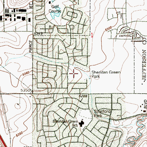 Topographic Map of Sheridan Green Park, CO