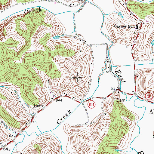 Topographic Map of Lambert Cemetery, KY