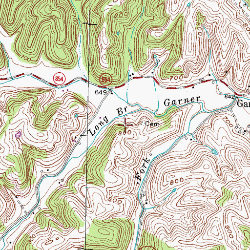 Topographic Map of Prichard Cemetery, KY