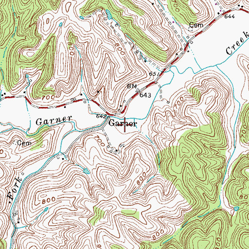 Topographic Map of Cloverdale (historical), KY