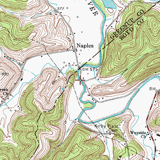 Topographic Map of Naples Post Office (historical), KY