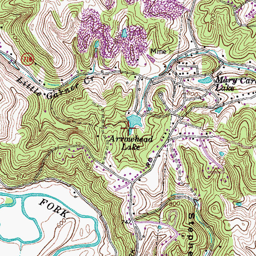 Topographic Map of Mock Post Office (historical), KY