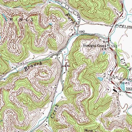 Topographic Map of Buena Vista School, KY