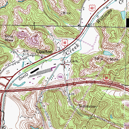 Topographic Map of Coalton School, KY