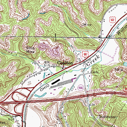 Topographic Map of Coalton Post Office (historical), KY