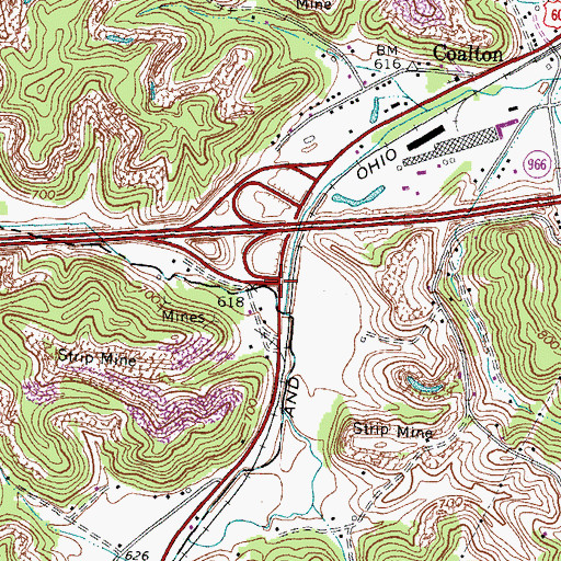 Topographic Map of Bailey Mine Railroad Station (historical), KY
