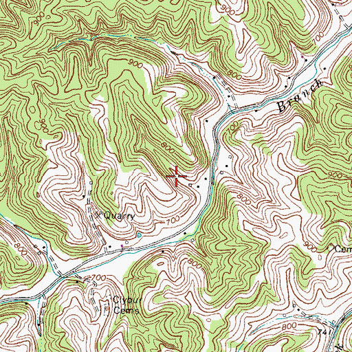Topographic Map of Long Branch School, KY