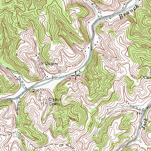 Topographic Map of Hazlet Cemetery, KY