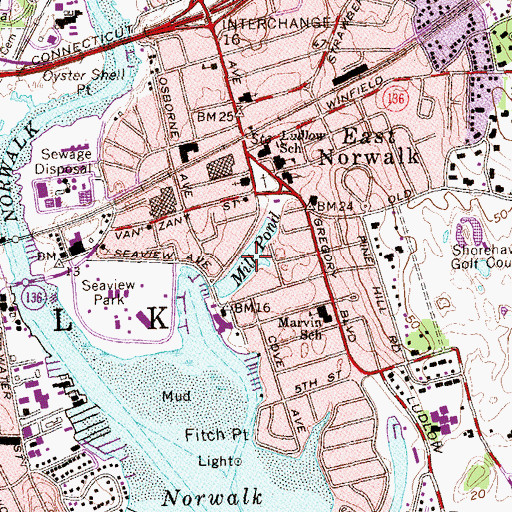Topographic Map of Mill Pond, CT
