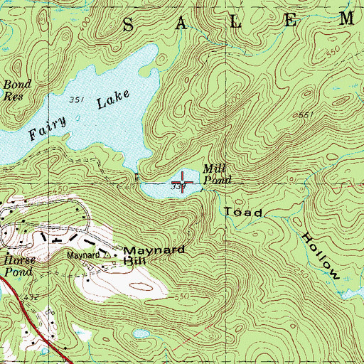 Topographic Map of Mill Pond, CT