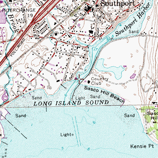 Topographic Map of Mill River, CT