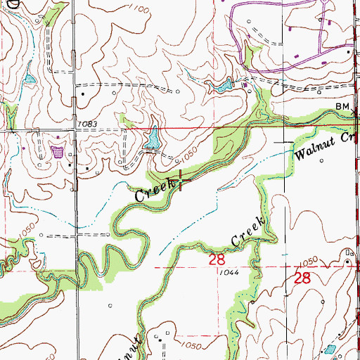 Topographic Map of Winding Creek, OK