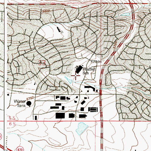Topographic Map of Shaffer Elementary School, CO